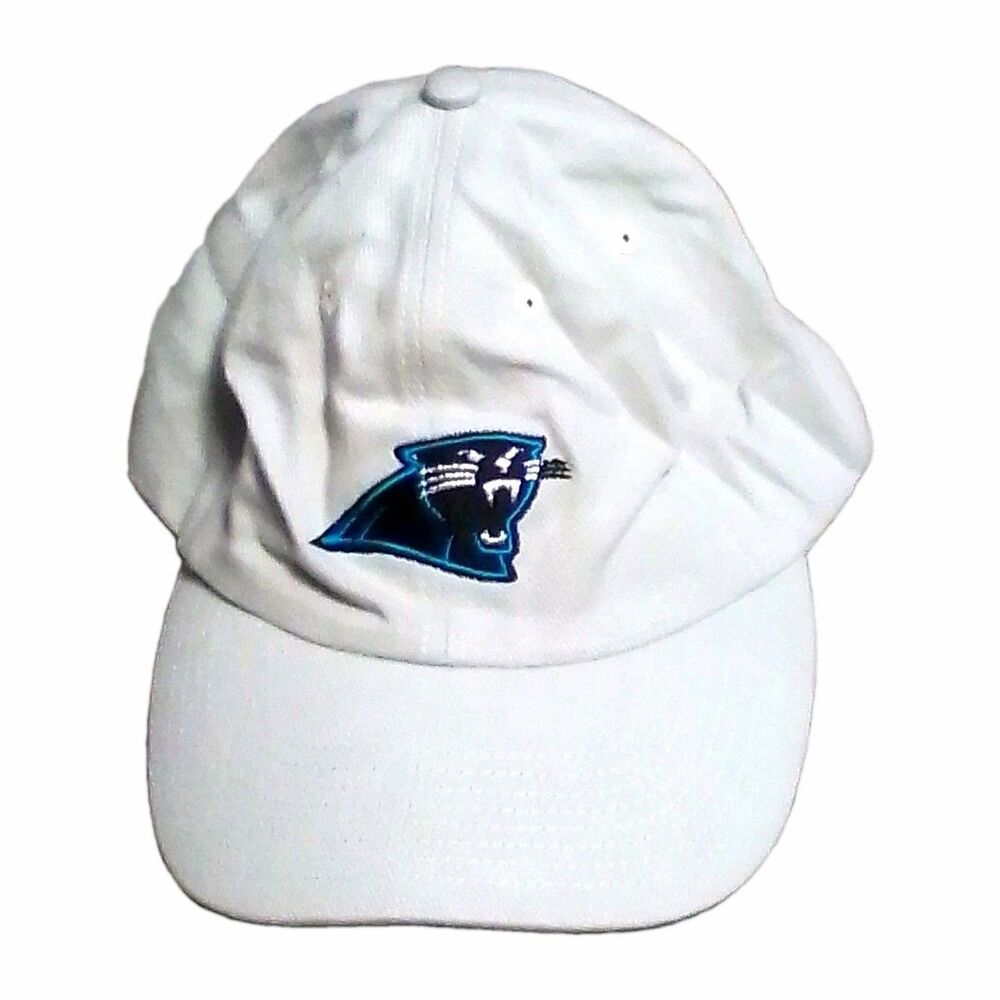 carolina panthers hat cap white adjustable strapback baseball dad men nfl